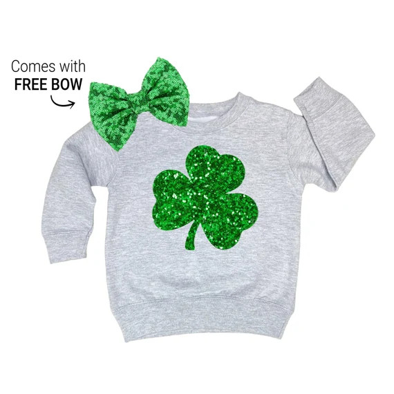 Glitter Shamrock Shirt Girls St Patricks Day Sweatshirt | Etsy | Etsy (US)