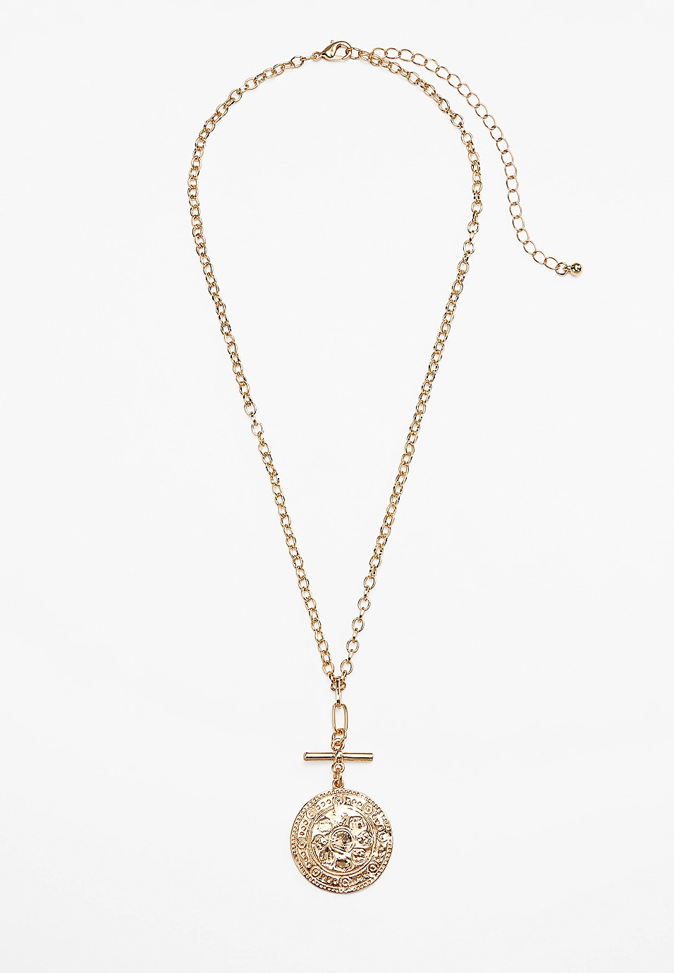 Gold Coin Pendant Toggle Necklace | Maurices