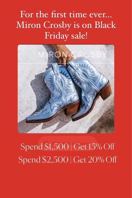 Miron Crosby cowboy boots on sale!!!!

#LTKGiftGuide #LTKshoecrush #LTKCyberWeek