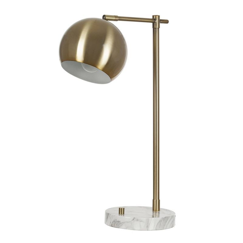 Metal T20 Globe Faux Marble Desk Lamp (Includes LED Light Bulb) - Cresswell Lighting | Target