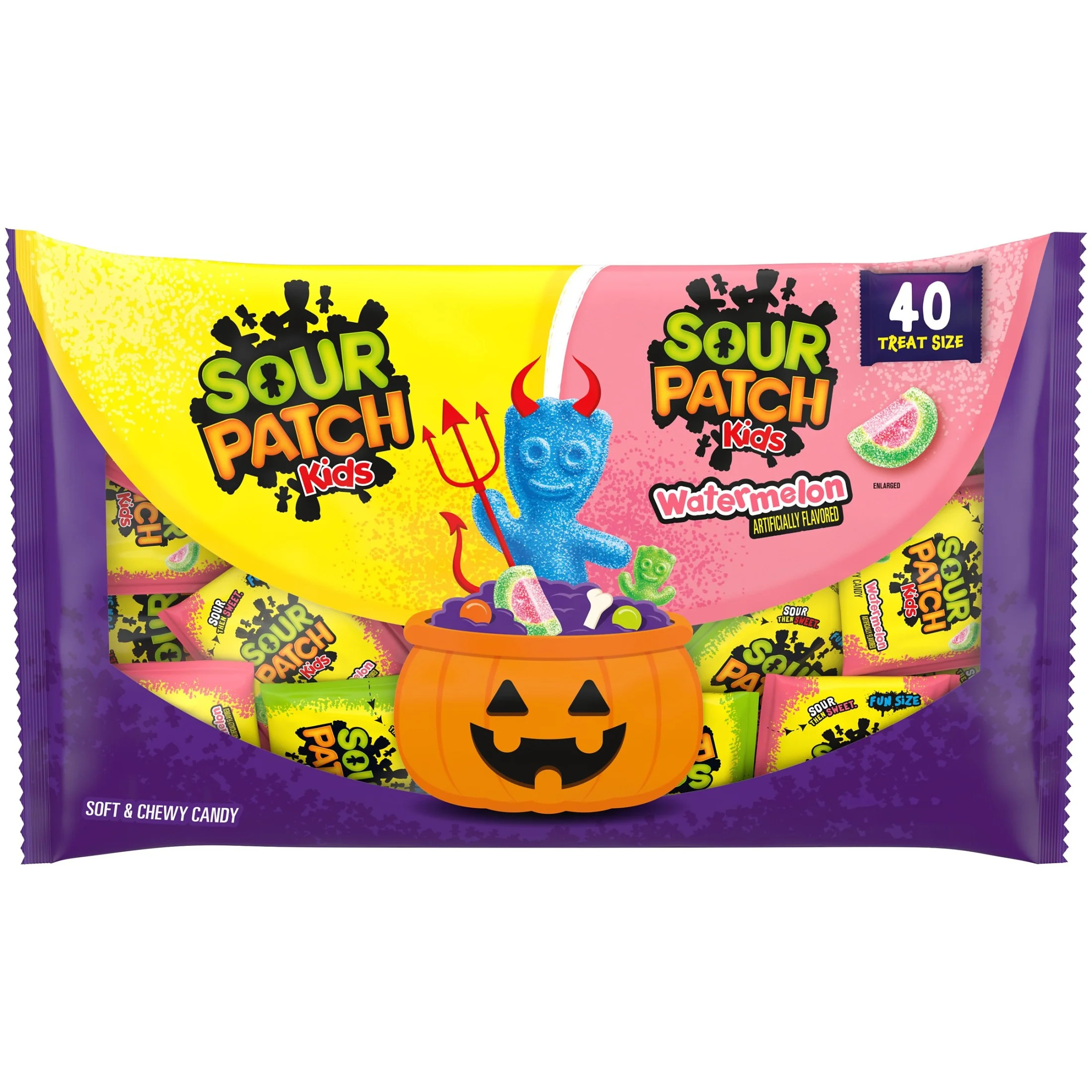 SOUR PATCH KIDS Original & Watermelon Halloween Candy Variety Pack, 40 Trick or Treat Bags | Walmart (US)