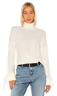 superdown Nadine Tie Sleeve Turtleneck Sweater in White from Revolve.com | Revolve Clothing (Global)