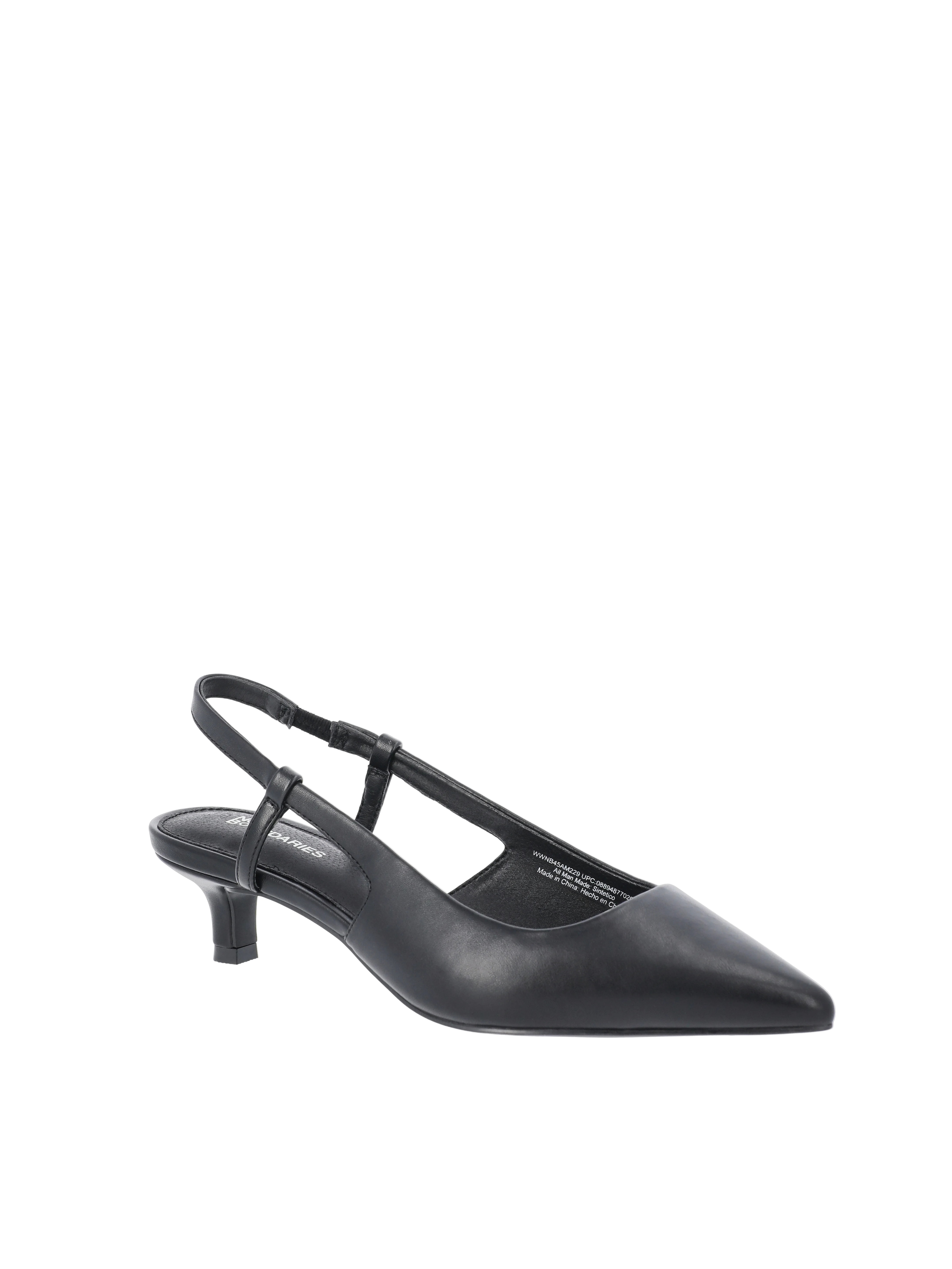 No Boundaries Faux Leather Slingback Kitten Heels, Women's | Walmart (US)