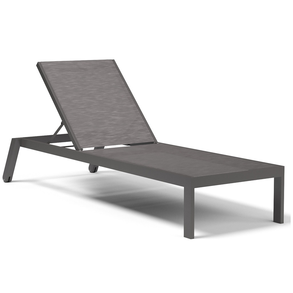 Vegas Stackable Chaise Lounge in Aluminim Graphite | 1stopbedrooms