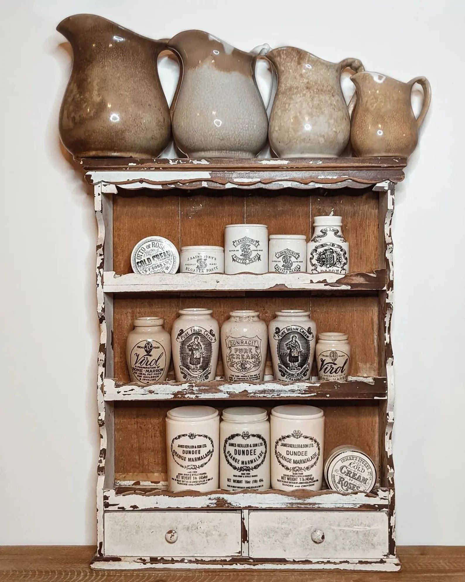 Vintage Shelf Chippy White Vintage Cabinet Spice Cabinet - Etsy | Etsy (US)