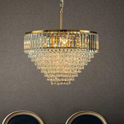 ALOADECOR  5 Lights 20" Modern Glam Antique Gold Crystal Tiered Chandelier Luxury Ceiling Light  For Dining Room & Bedroom  & Entryway | Target