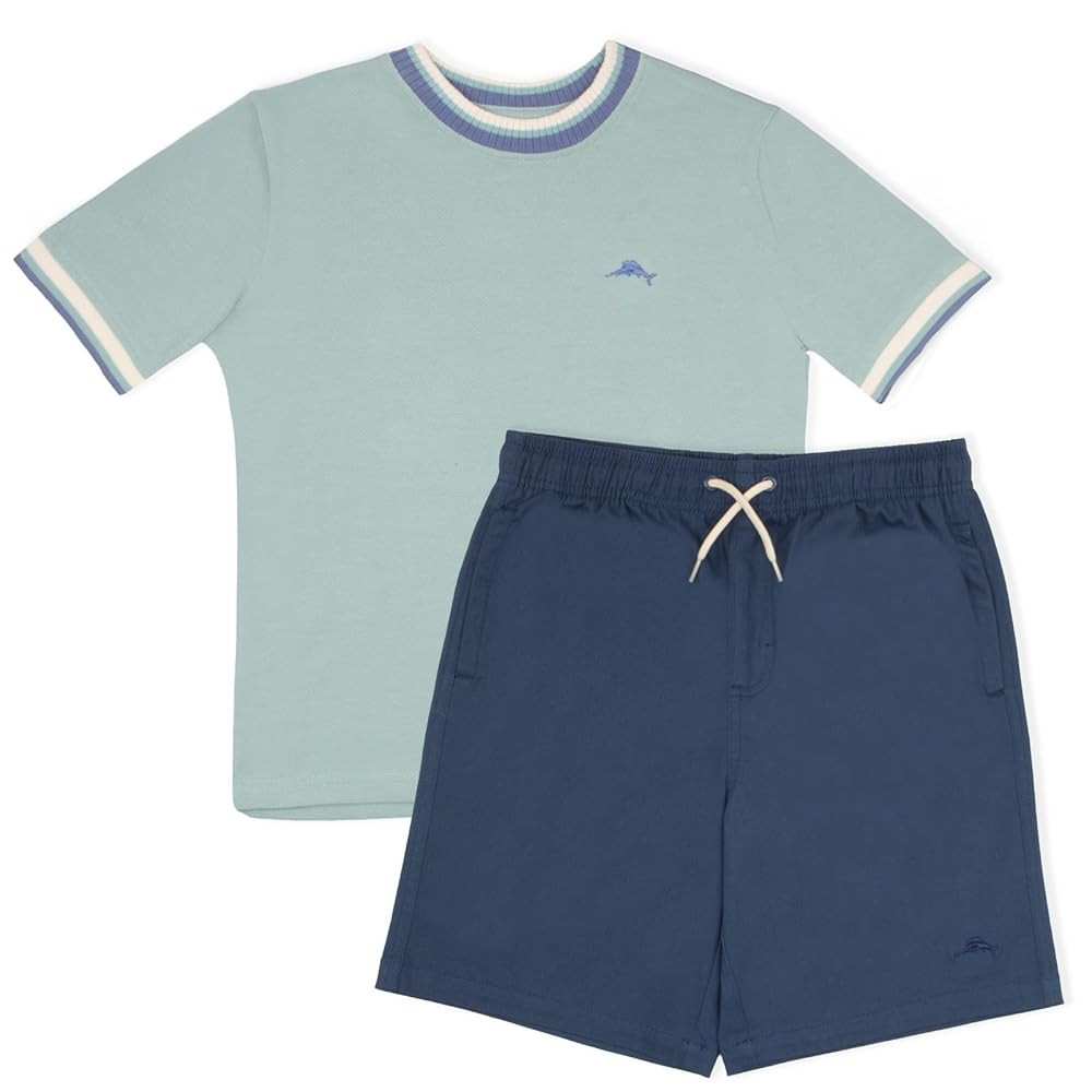 Tommy Bahama Boys Casual Crewneck Short Sleeve T-Shirt & Elastic Waist Shorts Set, 2-Piece Summer... | Amazon (US)