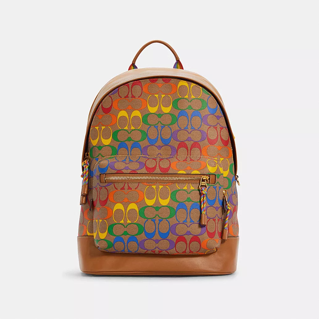 Coach, Bags, Coach Pennie Backpack 22 Rainbow Signature Canvas