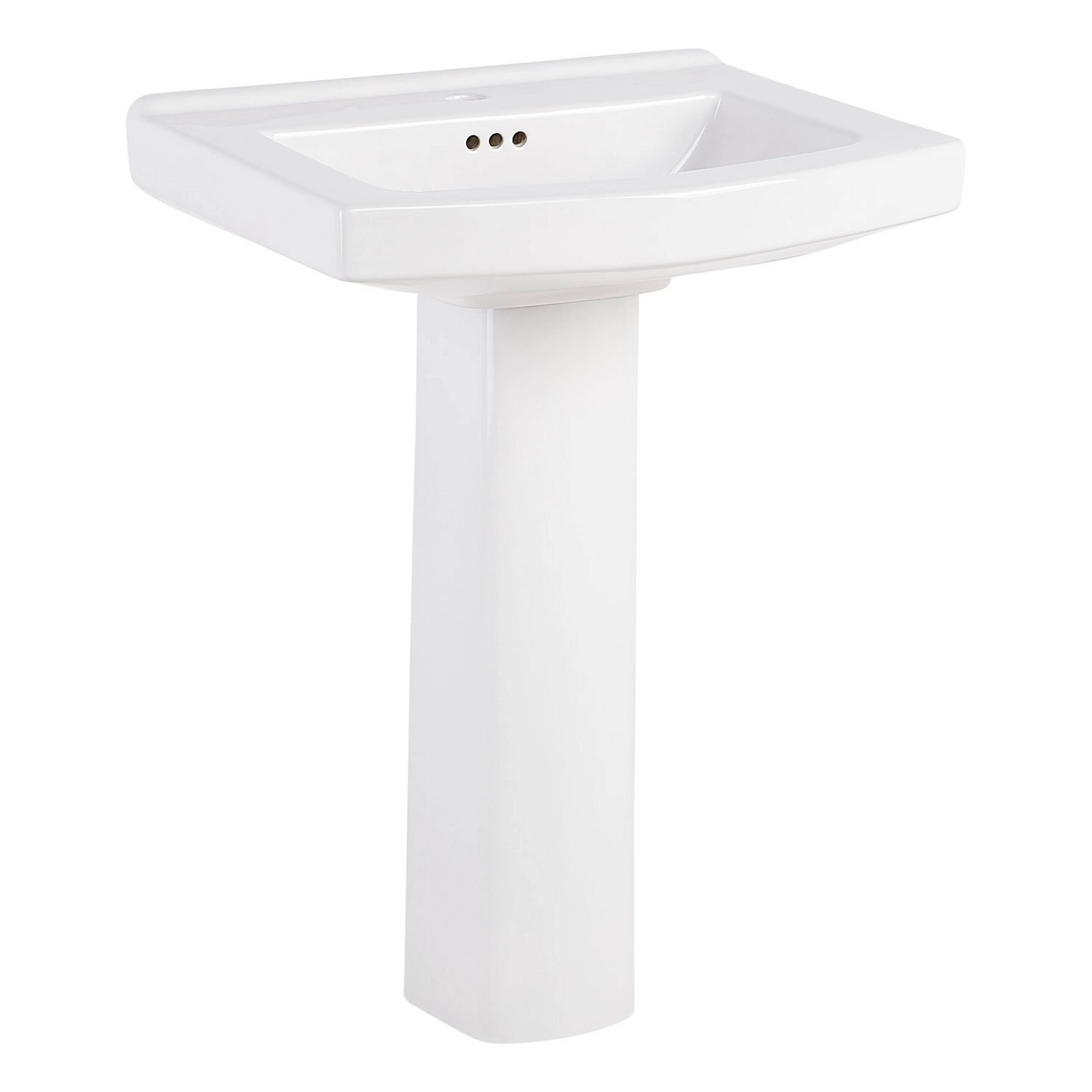 Pennfield 24" Vitreous China Pedestal Bathroom Sink with Overflow 484641 | Wayfair North America