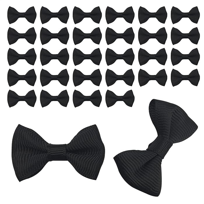30Pcs Black Mini Bows for Crafts – Small Bows for Crafts & DIY Projects, Elegant Gift Wrapping ... | Amazon (US)