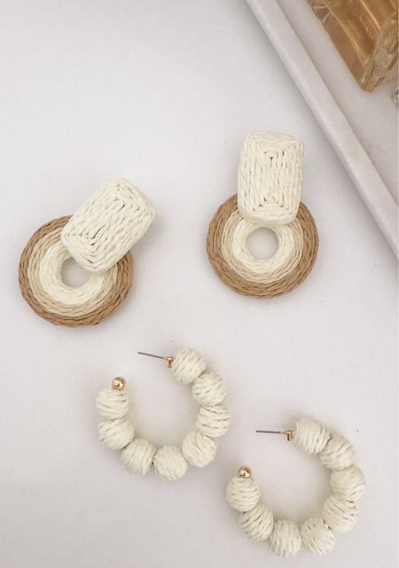 I just ordered these lightweight and inexpensive earrings for summer and they are winners! They’re both available in tons of colors and are the only earrings you’ll need for the season. Neutral earrings summer earrings summer accessories summer jewelry raffia jewelry 

#LTKFindsUnder50 #LTKBeauty #LTKWedding