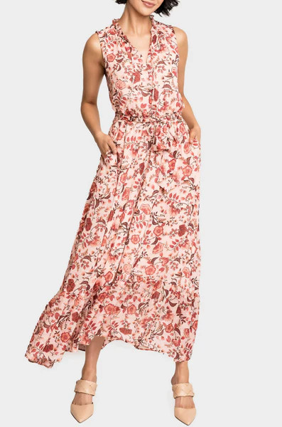 Lindsey Sleeveless Button Placket Maxi Dress | Gibson