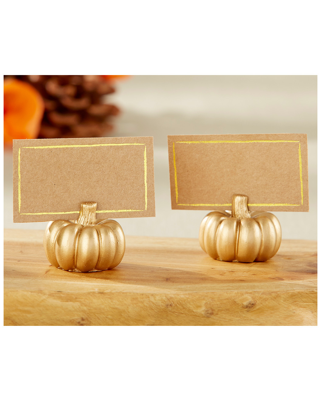 Set of 12 Gold Pumpkin Place Card Holders | Gilt & Gilt City