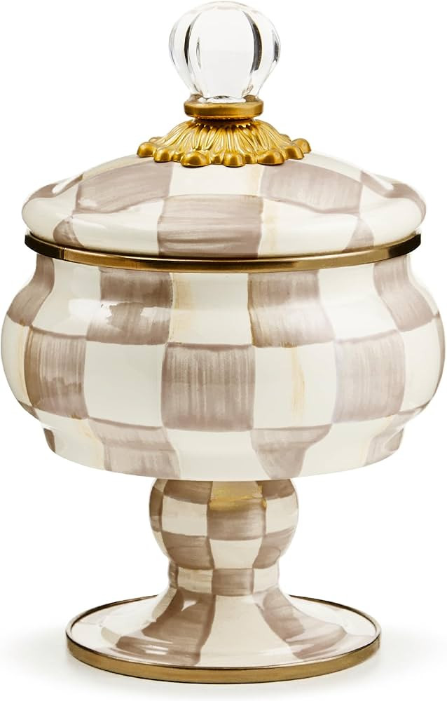 MACKENZIE-CHILDS Enamel Curiosity Pot, Decorative Container for Home Decor, Brown-and-White Mocha... | Amazon (US)