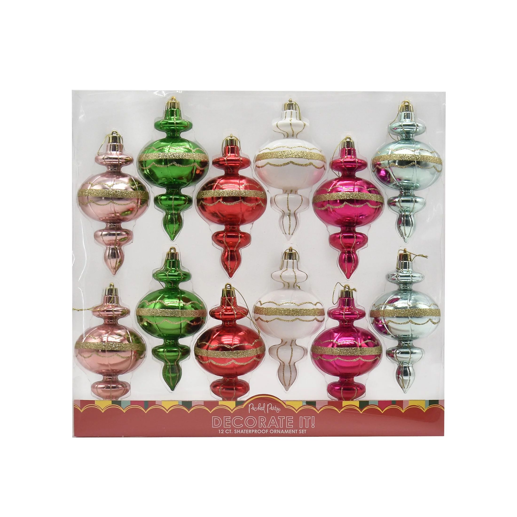 Packed Party 12pc Metallic Assorted Ornament Set | Walmart (US)