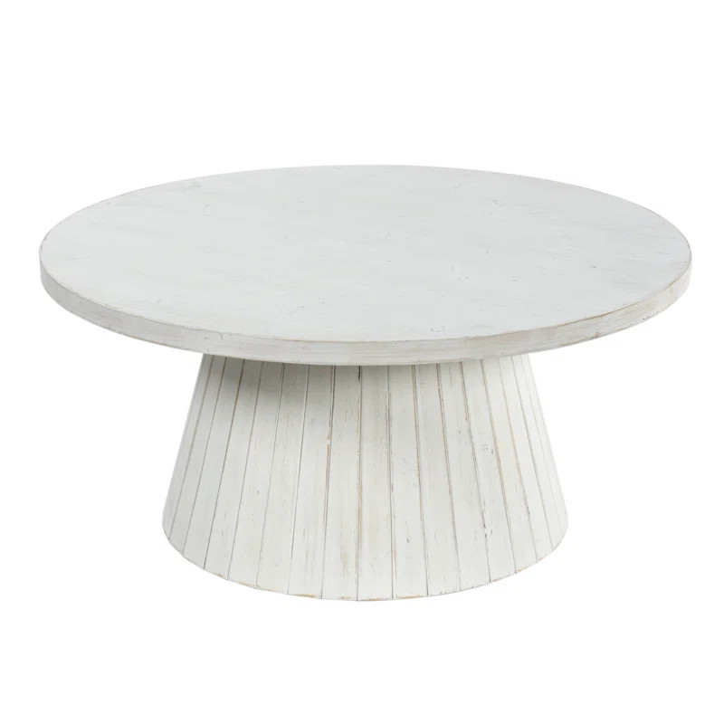 Norman Wyatt Home - Churchwell - White Washed Wooden Carved Ridge Coffee Table | Wayfair North America