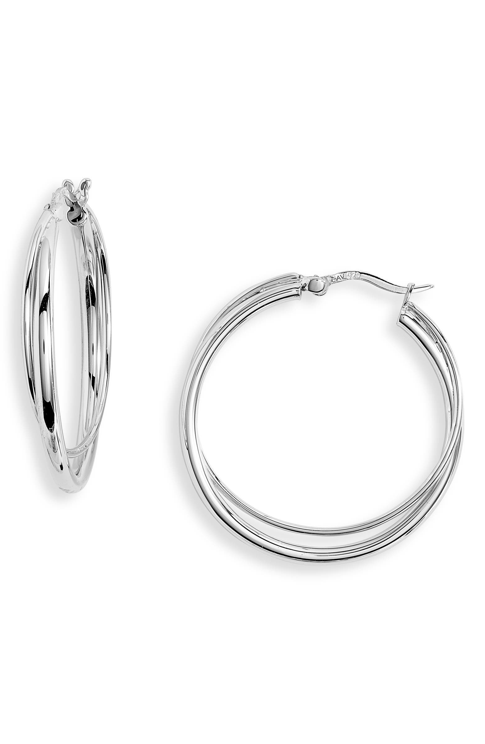 Argento Vivo Sterling Silver Double Tube Hoop Earrings | Nordstrom | Nordstrom