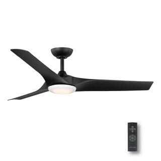 Altitude Gossamer 52 in. Integrated LED Indoor Matte Black Ceiling Fan with Remote Control and Wh... | The Home Depot