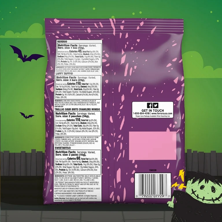 Franken Favorites Mix, Halloween Candy, 23.94 oz Variety Mixed Bag, 60 Count | Walmart (US)