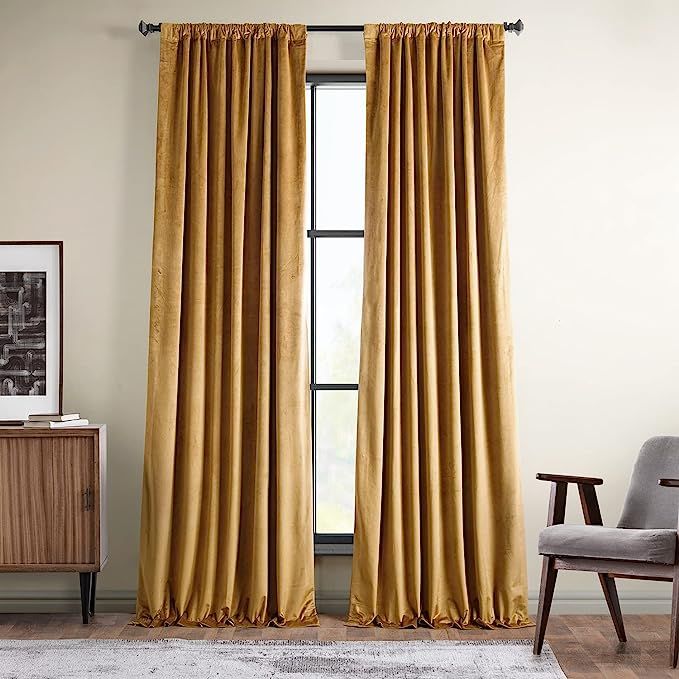 HPD Half Price Drapes Heritage Plush Velvet Curtains for Living Room 50 X 108 (1 Panel), VPYC-190... | Amazon (US)