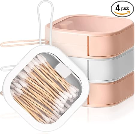 4 Pcs Hair Tie Organizer, Portable Hair Accessory Storage Containers Small Stackable Hair Ties Qt... | Amazon (US)