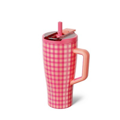 BruMate 30fl oz Stainless Steel Era Flip Water Bottle - Peach Gingham | Target