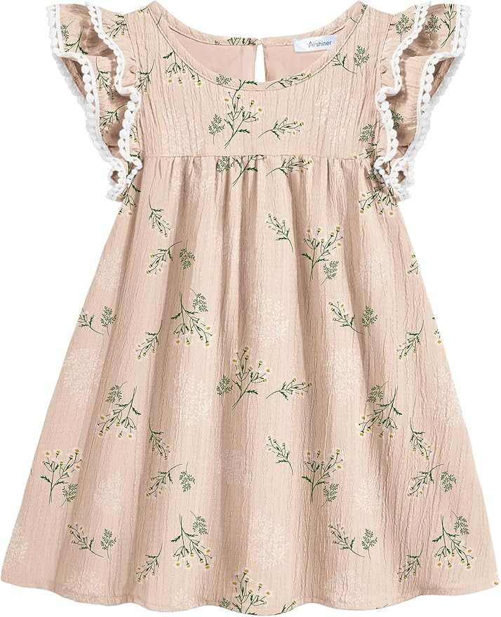 Arshiner Girls Summer Dress Toddler Ruffle Sleeve Dresses Kids Swing Casual Beach Boho Sundress w... | Amazon (US)