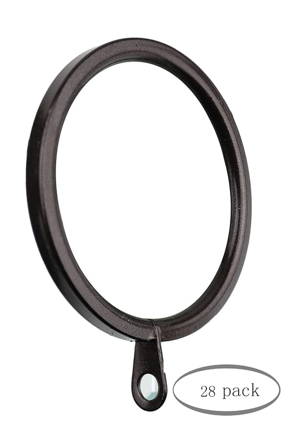 MERIVILLE 28 pcs Oil-Rubbed Bronze 1.5-Inch Inner Diameter Metal Flat Curtain Rings with Eyelets,... | Amazon (US)