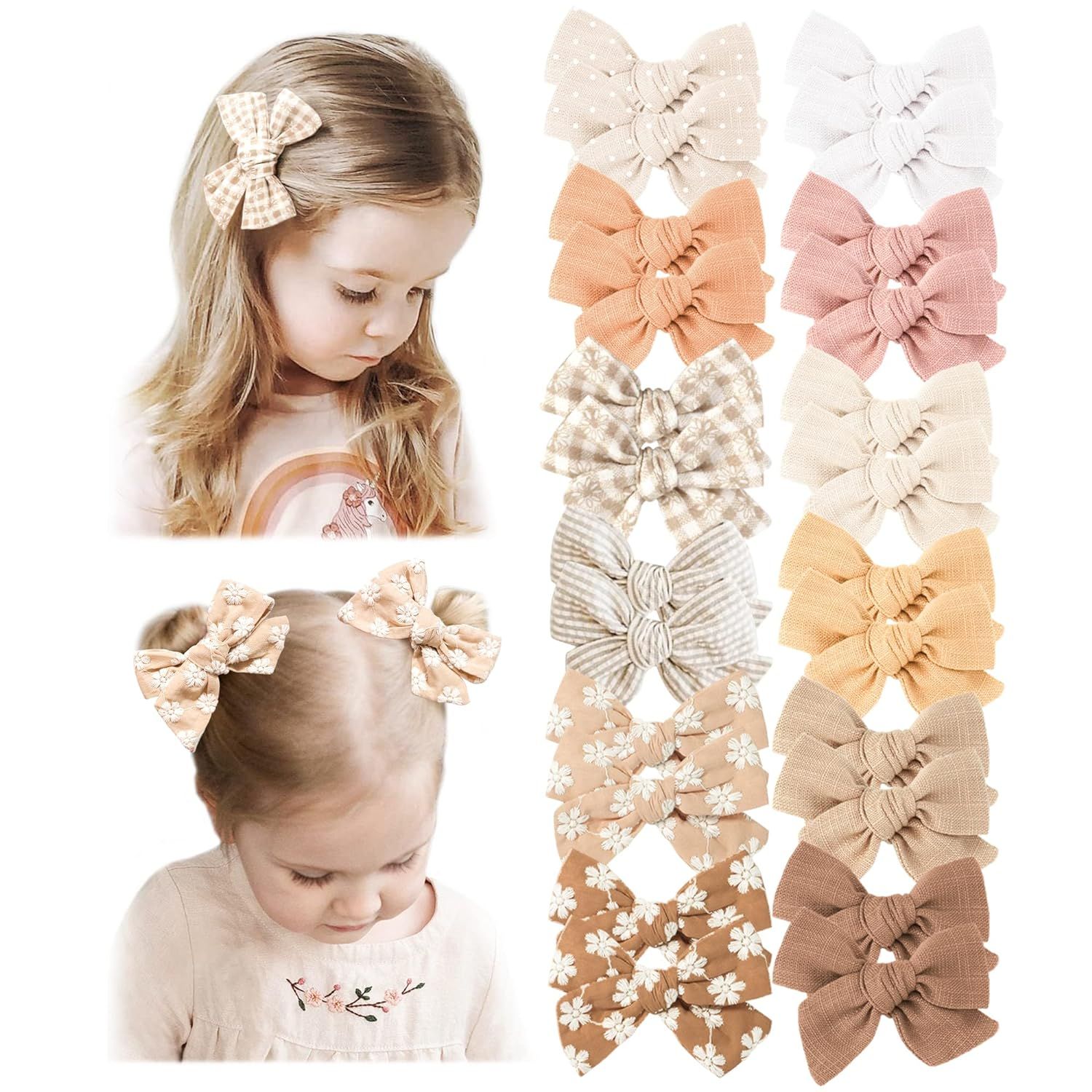 24 PACK Baby Girls Hair Bows Clips Hair Barrettes Accessory for Babies Infant Toddlers Kids in Pa... | Amazon (US)