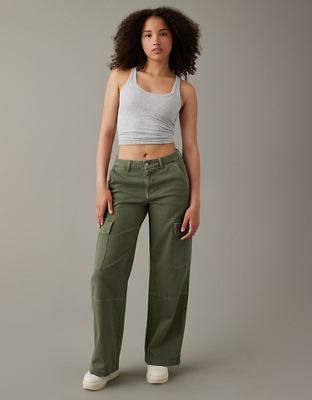 AE Stretch Curvy High-Waisted Baggy Wide-Leg Cargo Pant | American Eagle Outfitters (US & CA)