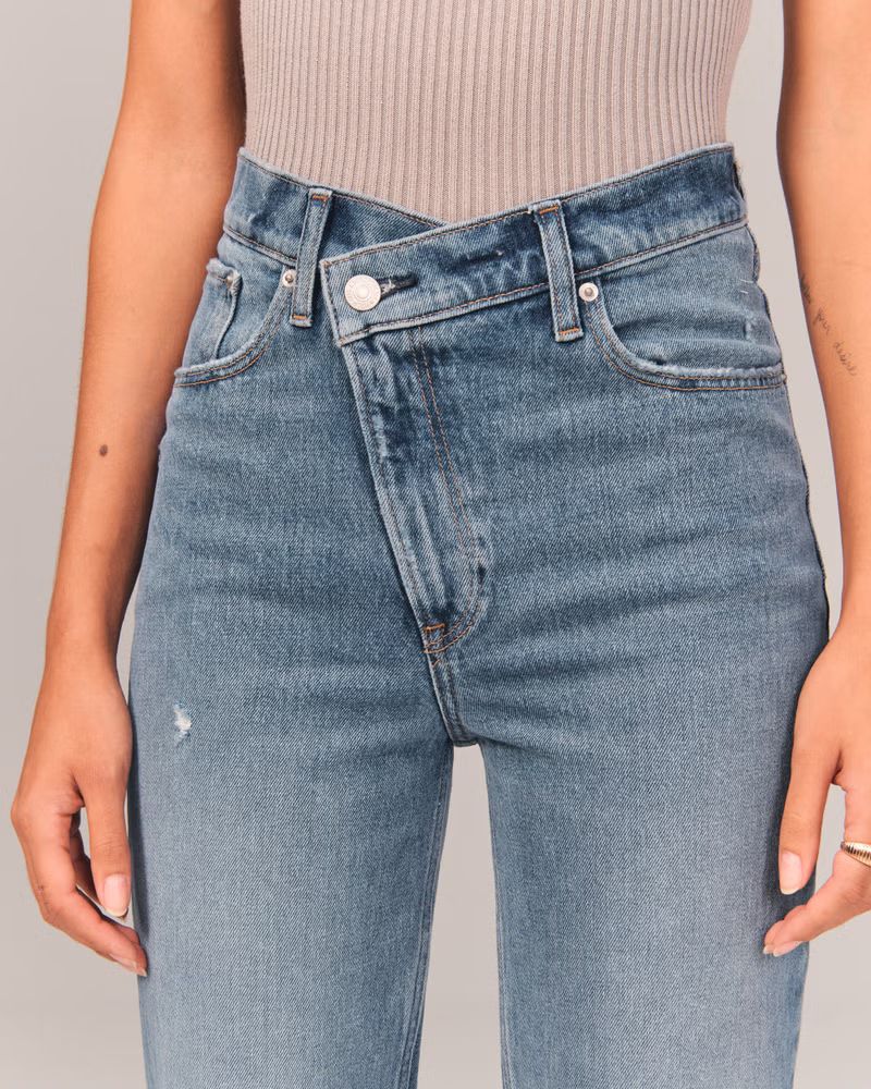 Women's 90s Ultra High Rise Straight Jeans | Women's Bottoms | Abercrombie.com | Abercrombie & Fitch (US)