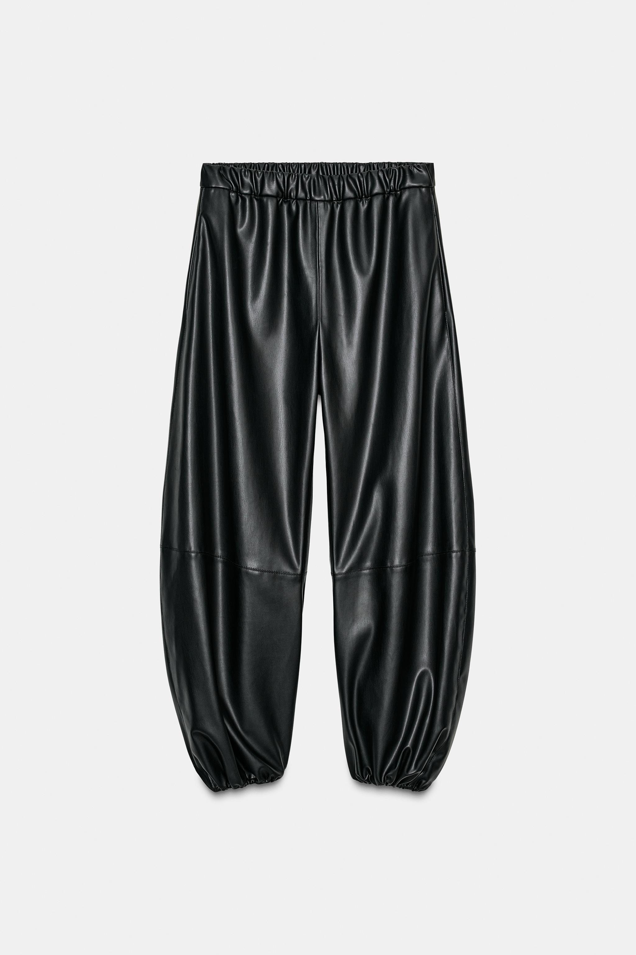 ZW COLLECTION FAUX LEATHER BALLOON PANTS | Zara US