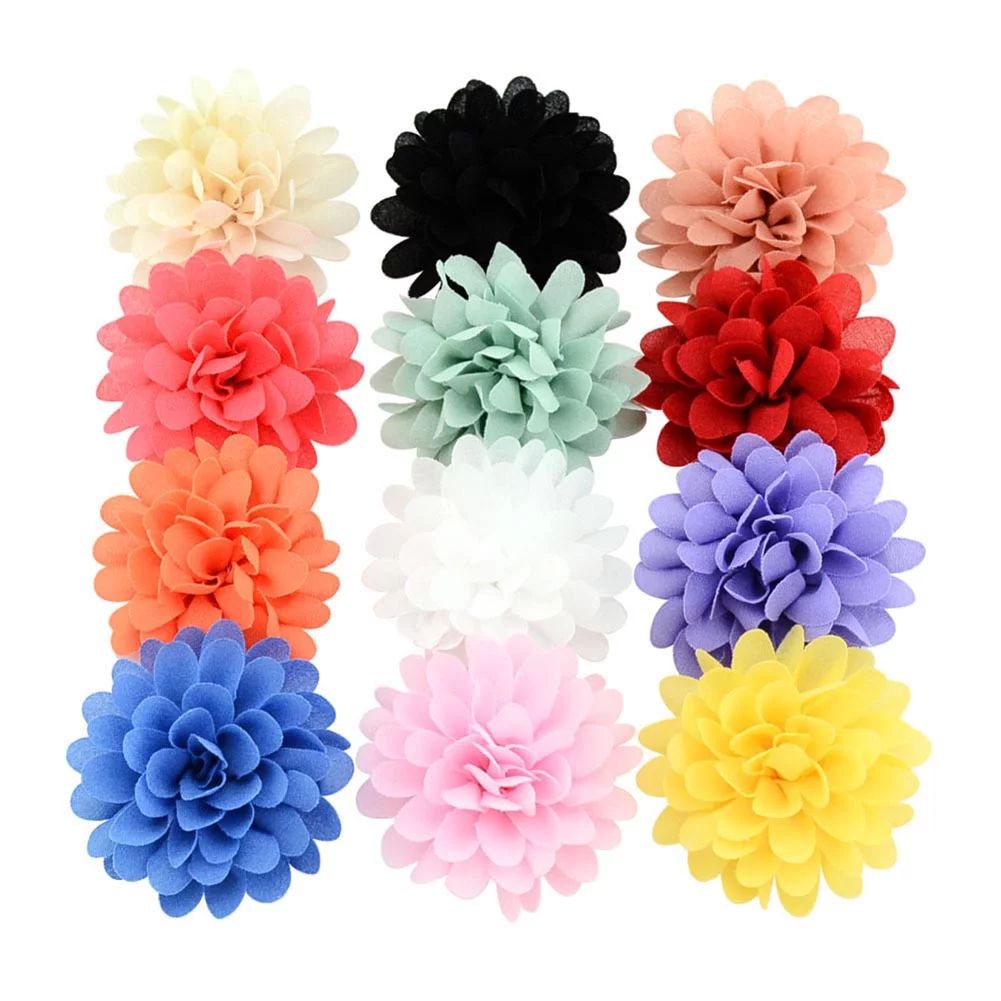 KABOER:9167 12Pcs Baby Girls Bows Soft Chiffon Flower Petals Hair Clip Girls Toddler Babies Hairp... | Walmart (US)
