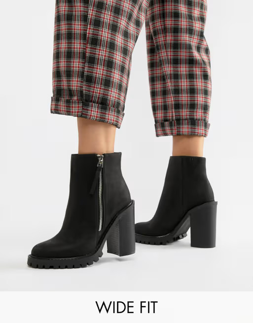 ASOS DESIGN Wide Fit Brody Chunky Zip Boots | ASOS US