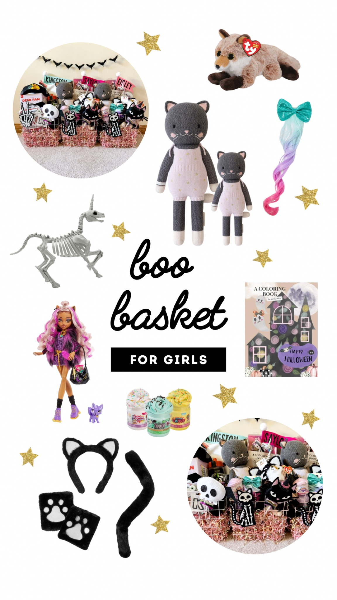 Halloween basket for girls! 

#boobasket #halloween #halloweenbasket #spookyseason #cuddleandkind #monsterhigh #claires #amazon #michaels #unicorn #beanieboo #walmart

#LTKHalloween #LTKSeasonal #LTKKids