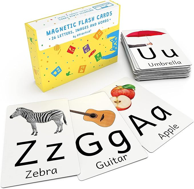 Attractivia Magnetic Alphabet ABC Picture Flash Cards. First Words for Toddlers, Preschool and Ki... | Amazon (US)