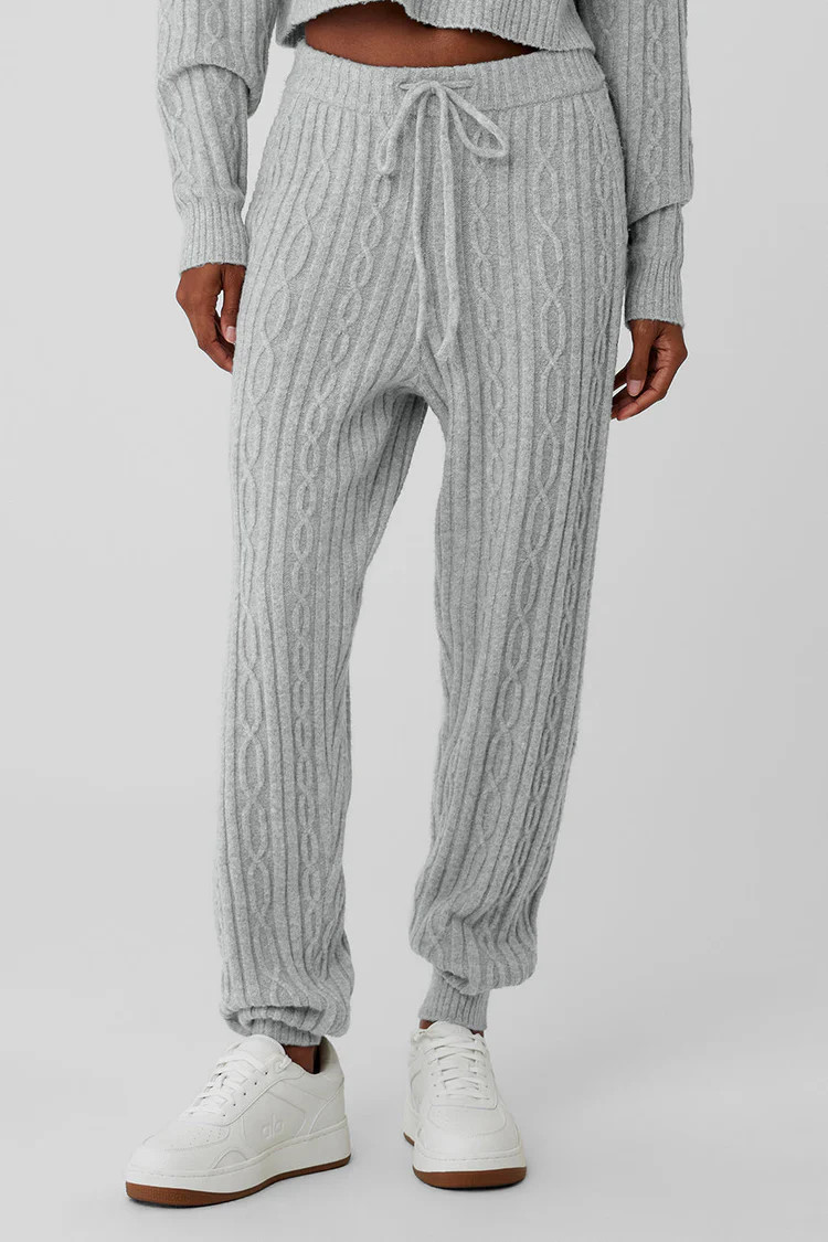 Cable Knit Winter Bliss Pant - Athletic Heather Grey | Alo Yoga (US)