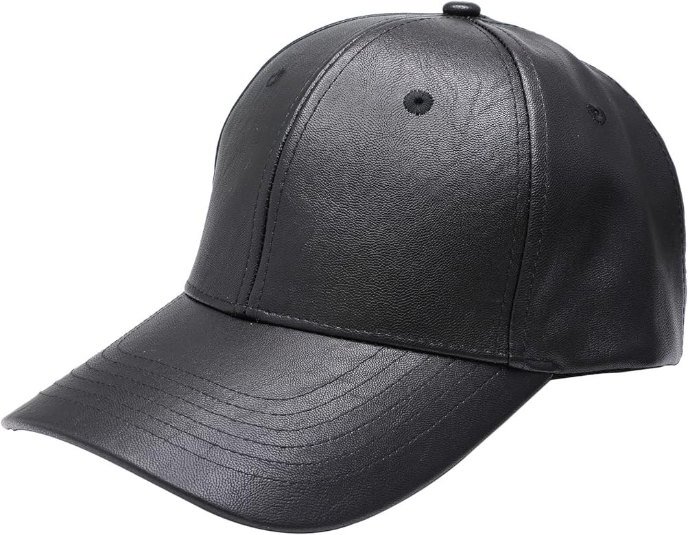Sportmusies Adjustable Unisex Baseball Cap, PU Leather Classic Baseball Cap for Fall Winter Sun P... | Amazon (US)