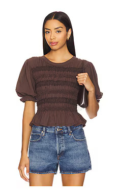 Free People Maxey Knit Top in French Chocolate from Revolve.com | Revolve Clothing (Global)