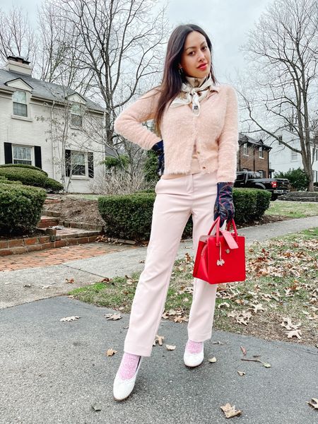 A fuzzy winter walk in simple layers and neutral blush with vibrant accessories 🏡British brands: Radley London and Aspinal of London are keeping this outfit interesting !

#LTKstyletip #LTKSeasonal