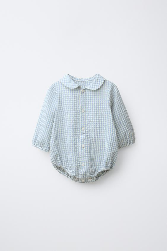 GINGHAM BODYSUIT | Zara US