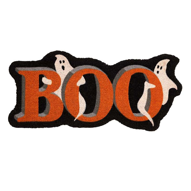 Shaped Boo with Ghosts Coir Mat, 22x47 | At Home