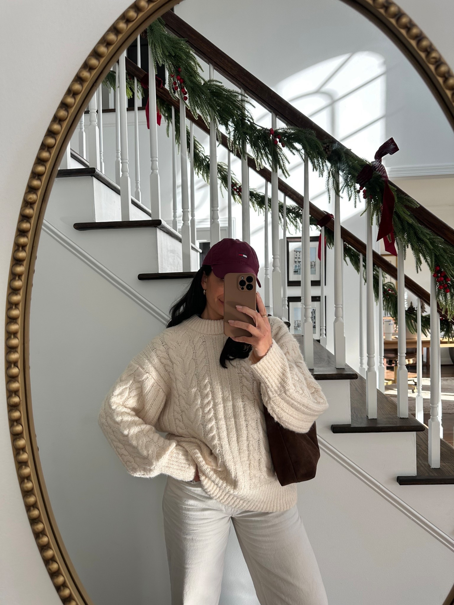 Cozy winter outfit | winter whites | cream cable knit sweater | dad hat

#LTKmomlife #LTKootd #LTKFindsUnder50