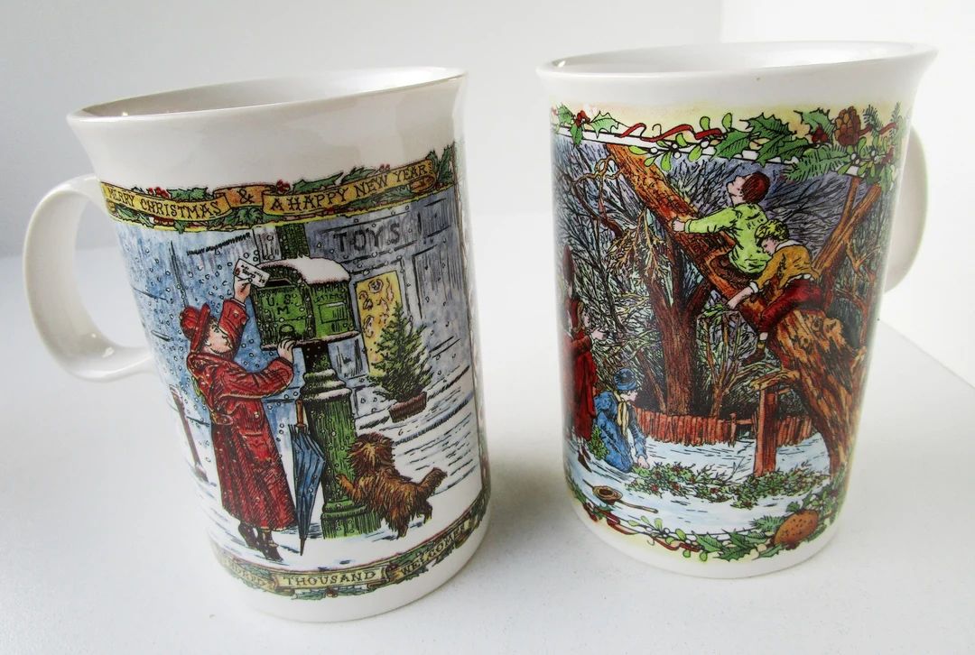 Dunoon Scottish Stoneware Christmas Cheer Series Mugs Set of - Etsy | Etsy (US)