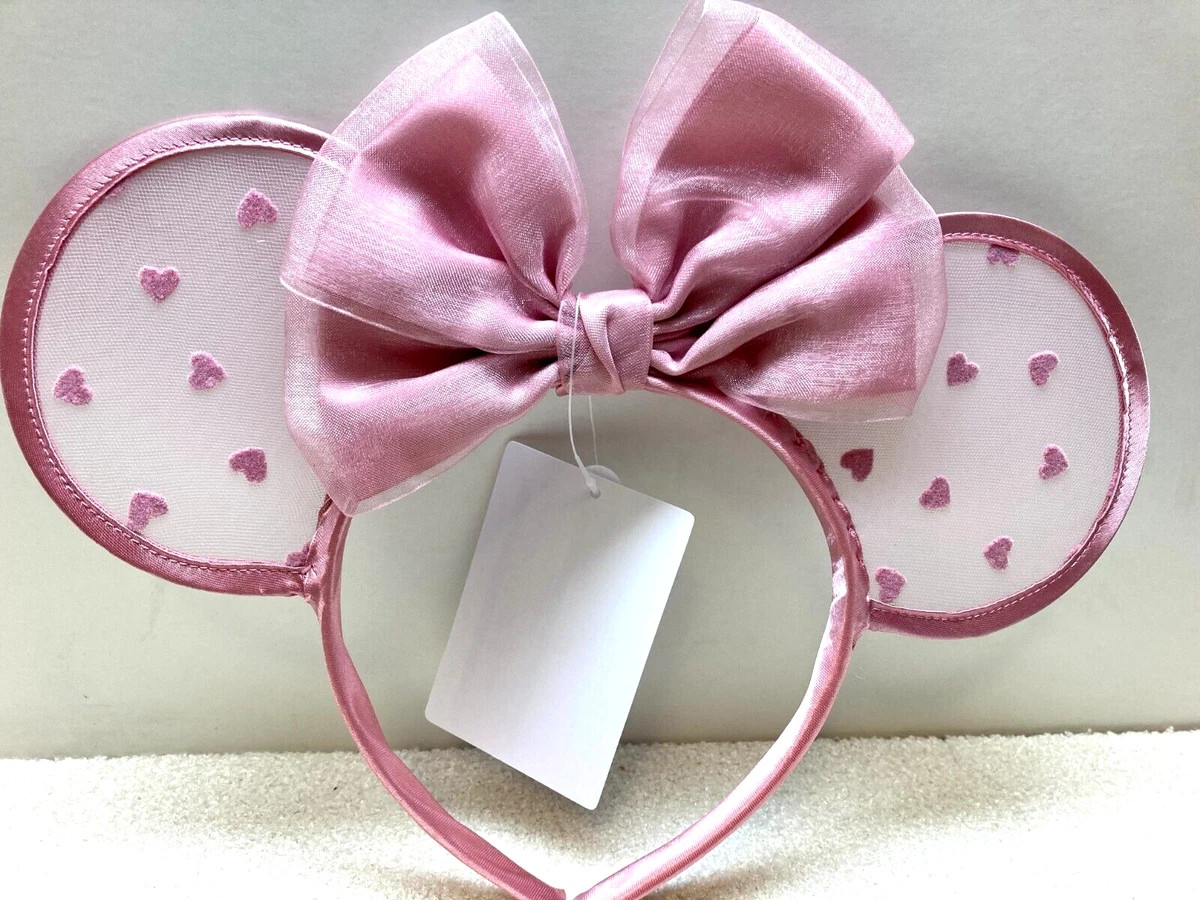 Japan Tokyo Disney Resort Store Ears HeadBand Hat Lace polka dots Pink Heart New | eBay US