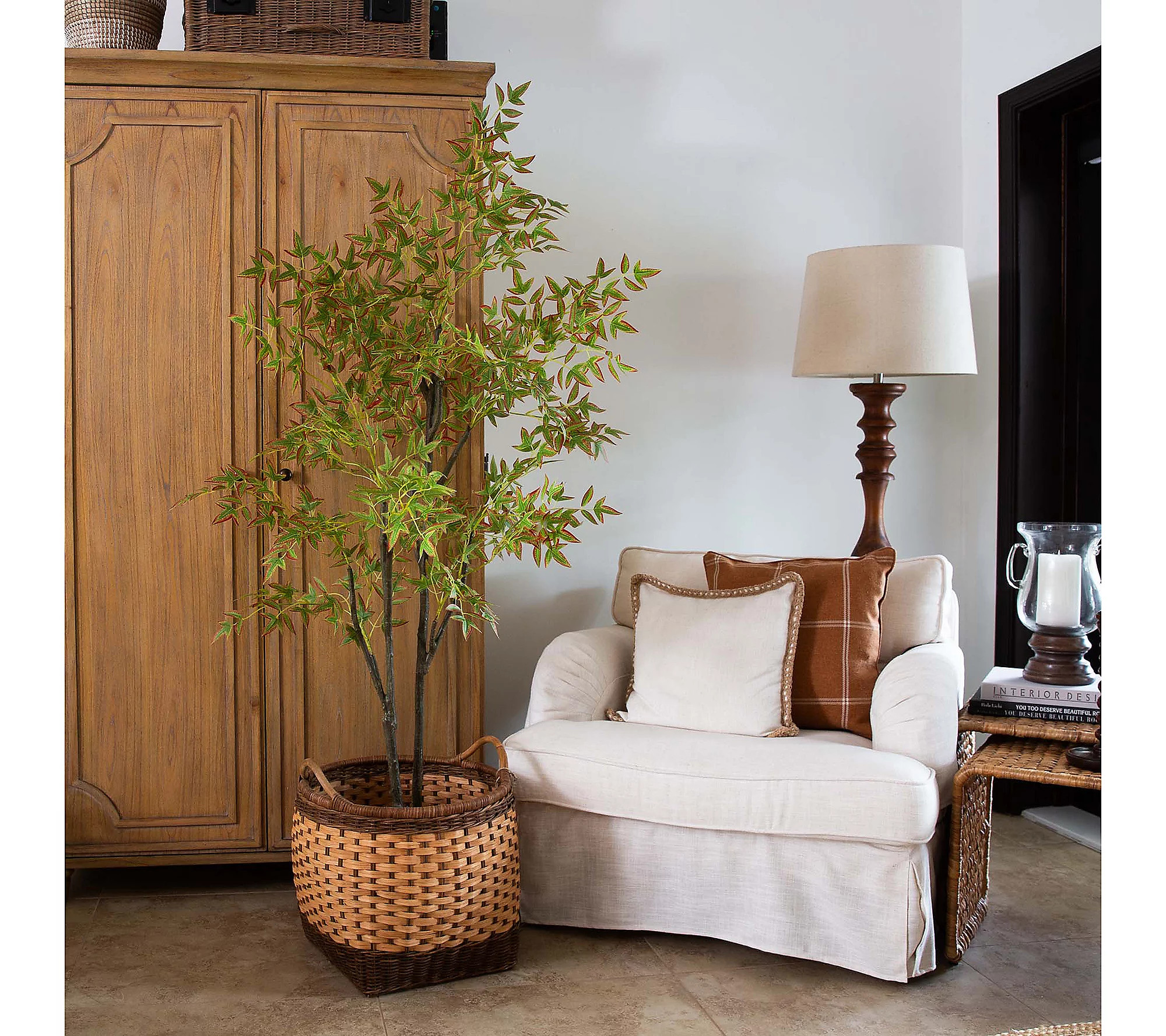 Nearly Natural 6ft. Autumn Nandina Artificial F ll Tree | QVC