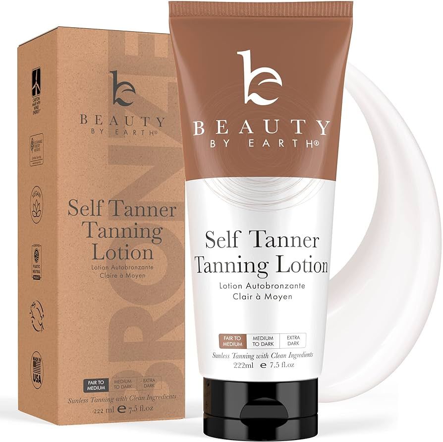Tanning Lotion Self Tanner - With Natural and Organic Ingredients Non Toxic Sunless Tanner Browning  | Amazon (US)