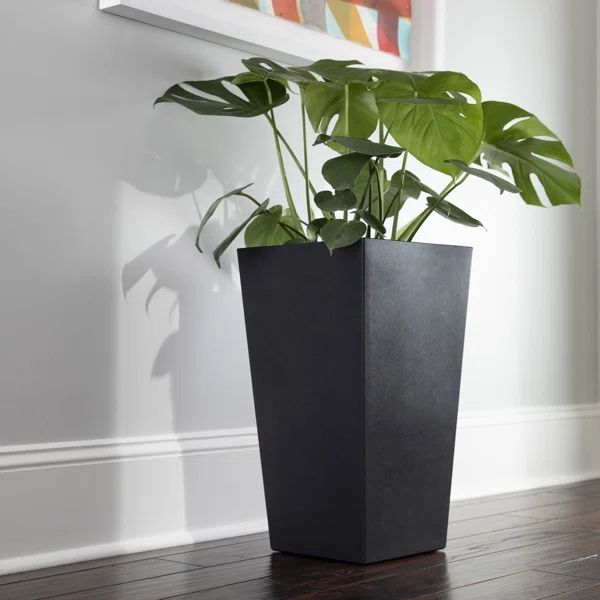 Finley Modern Recycled Plastic Vertical Square Planter | Wayfair North America