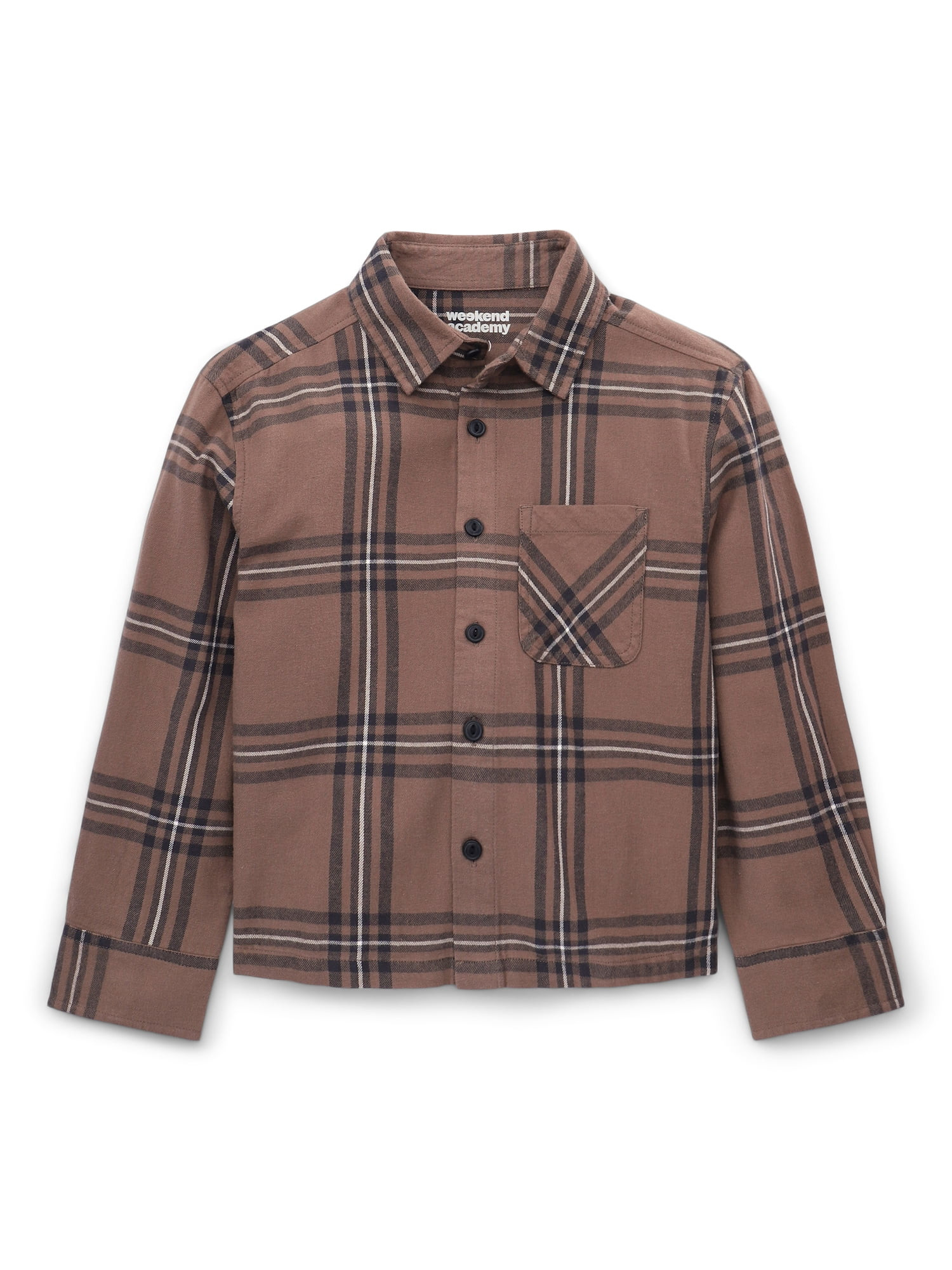 Weekend Academy Boys Flannel Long Sleeve Shirt, Sizes 4-18 | Walmart (US)