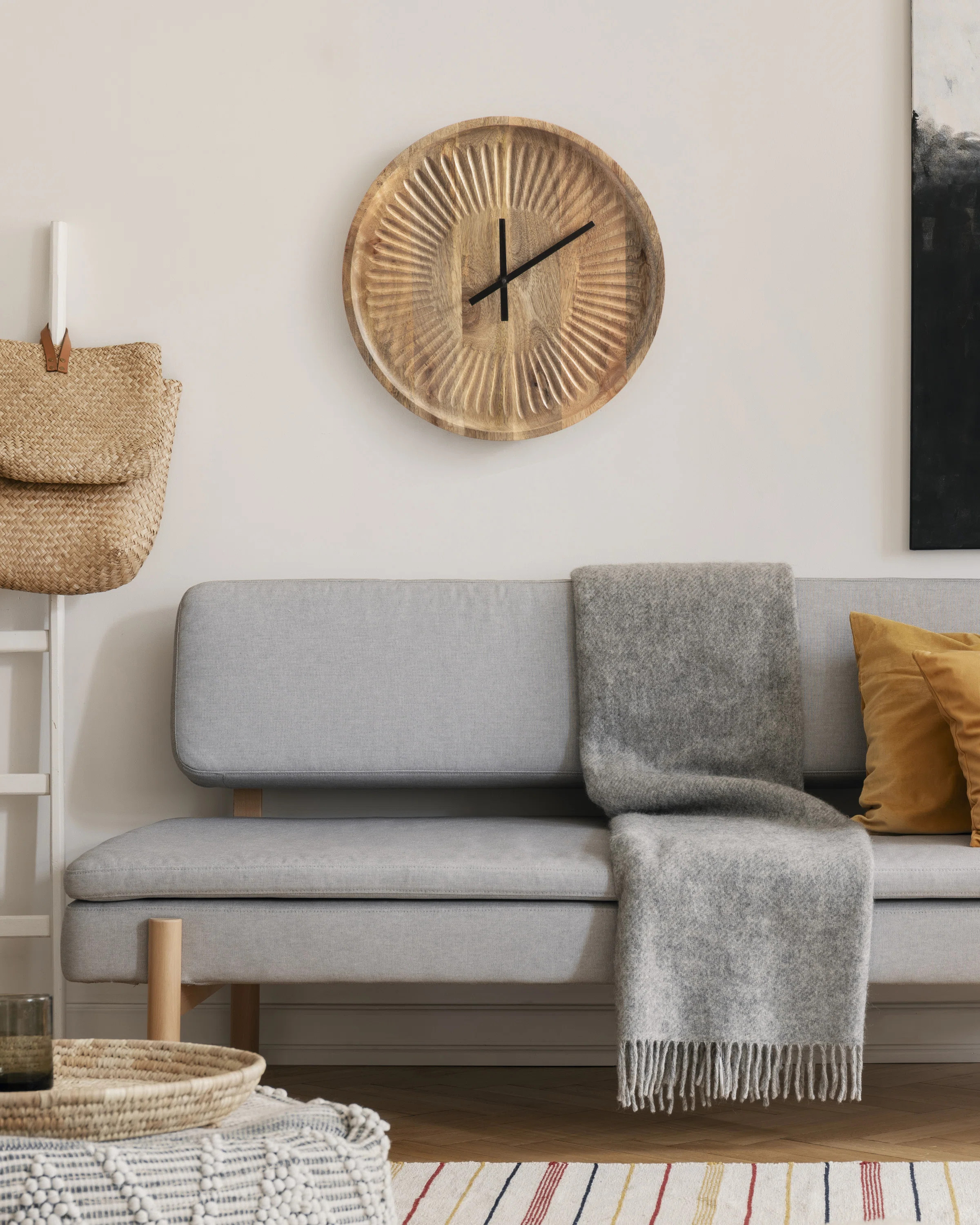 Numberless Carved Wood Clock | Wayfair North America